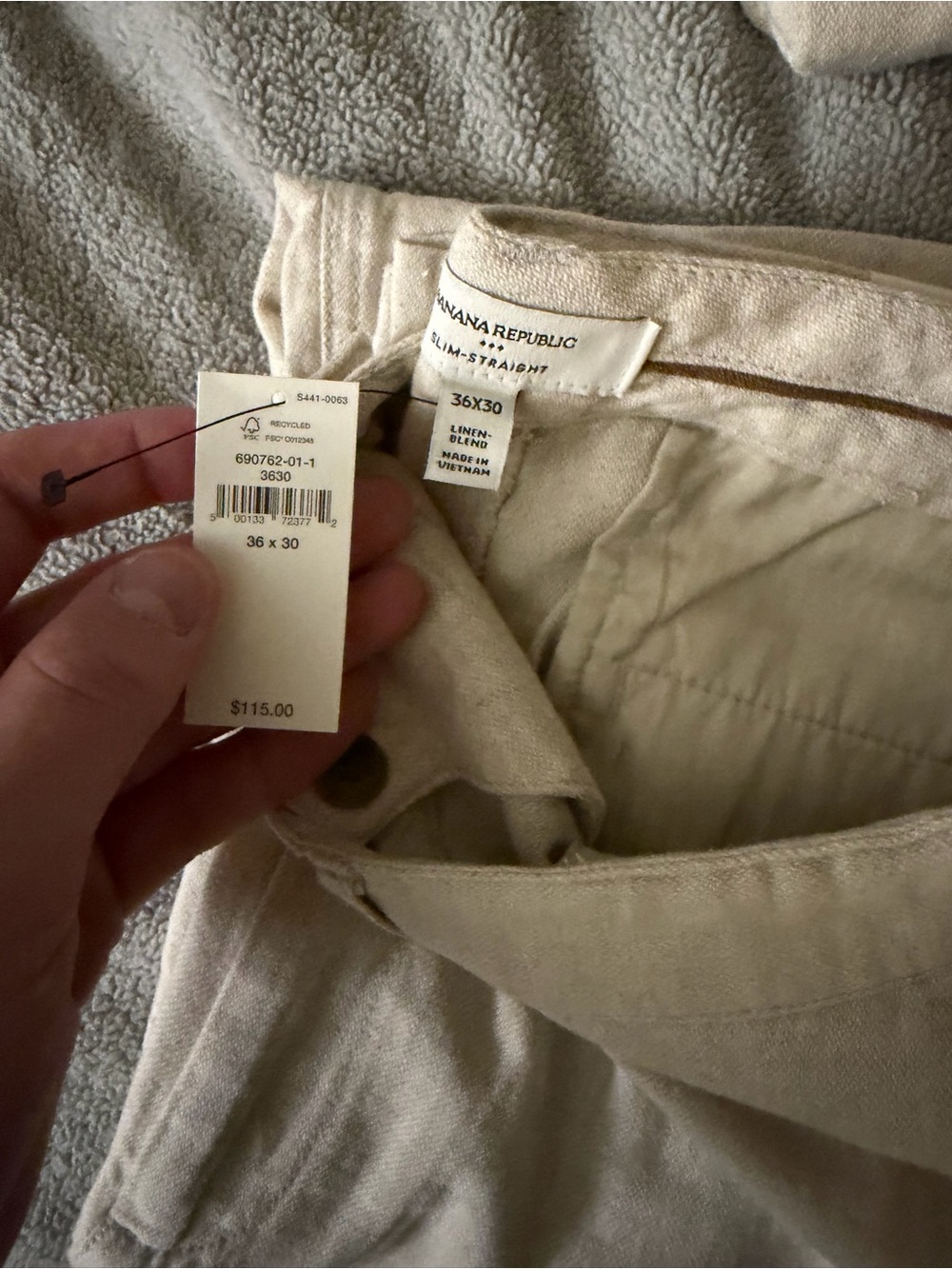 Banana Republic Men’s Linen-Blend Chinos — Light Beige